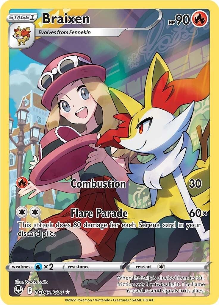 Silver Tempest Braixen Pokémon card